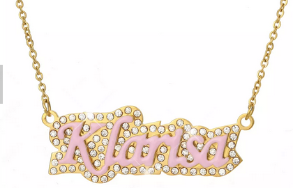 Pink Sparkle Name Plate